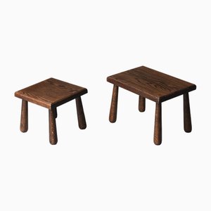 Vintage Brutalist Stools, Set of 2