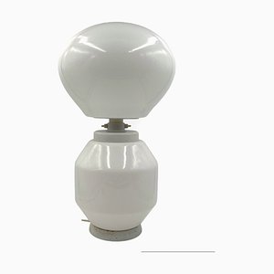 Lampe de Bureau Space Age en Verre Blanc, 1970s