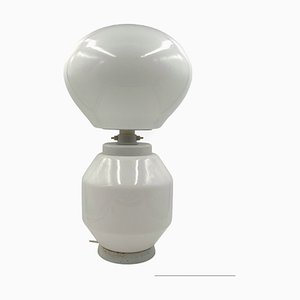 Space Age White Glass Table Lamp, 1970s