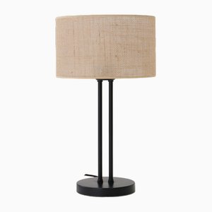Lámpara de mesa grande en negro de Hustadt Leuchten, años 60