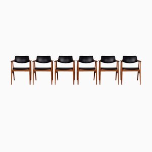 Fauteuils en Teck par Svend Aage Eriksen pour Glostrup, 1960s, Set de 6