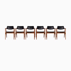 Poltrone in teak di Svend Aage Eriksen per Glostrup, Danimarca, anni '60, set di 6