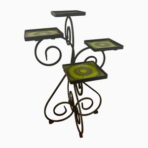 Vintage Flower Stand in Wrought Iron, 1970s