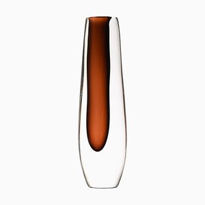 Vase en Verre Marron Foncé par Vicke Lindstrand, 1960s