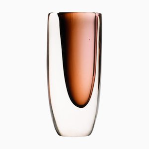 Vase en Verre Marron par Vicke Lindstrand, 1960s