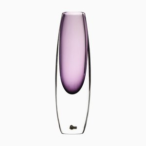 Glass Vase in Purple by Gunnar Nylund, 1950s