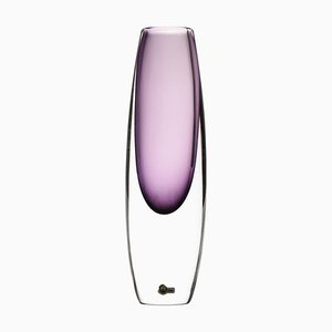 Vase en Verre Violet par Gunnar Nylund, 1950s