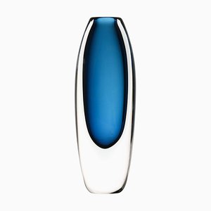 Vase en Verre Bleu Foncé par Vicke Lindstrand, 1960s