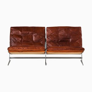Two-Seater Sofa in Steel and Leather by Jørgen Kastholm & Preben Fabricius, 1960s
