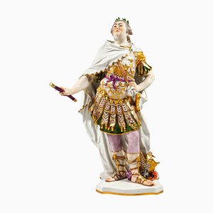 Figura de Meissen grande, rey August III con arnés romano atribuido a JJ Kaendler, 1924