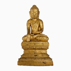 Burmesischer Künstler, Buddha Maravijaya, 1800er, Holz