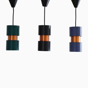 Danish Modern Pendant Lights by Jo Hammerborg for Fog & Morup, 1960s, Set of 3