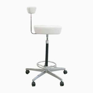 Tabouret Pivotant Perch en Cuir Blanc par George Nelson pour Vitra, 2004