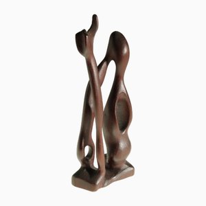 Abstrakte Skulptur aus Teak, 1965