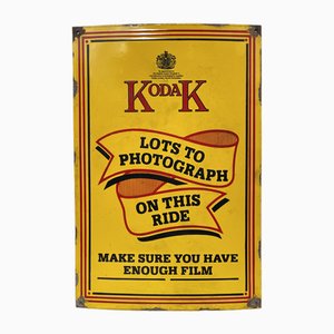 Cartel publicitario Kodak inglés Mid-Century esmaltado, años 50