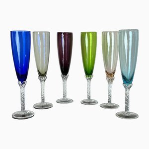 Colored Murano Glasses, Italy, 1960s, Set of 6