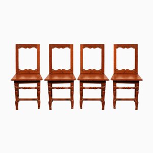 18th Century Lorraine Chairs in Oak, Set of 4