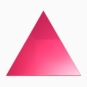 Dreieckiger WOW Spiegel in Grellem Pink von Dozen Design