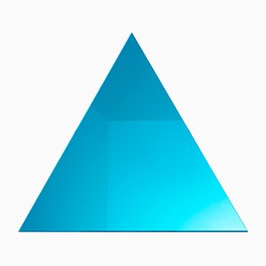 WOW Triangular Neon Turquoise Mirror by Dozen Design