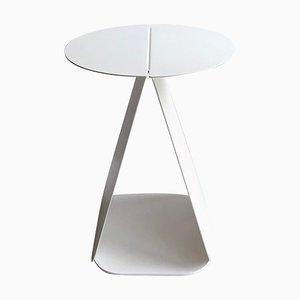 Youmy Round White Side Table by Mademoiselle Jo