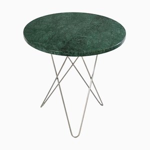 Mesa O alta de acero y mármol Indio verde de OxDenmarq