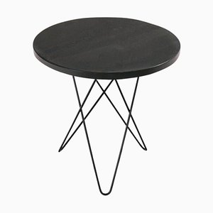 Hoher Mini O Tisch aus schwarzem Schiefer & schwarzem Stahl von OxDenmarq