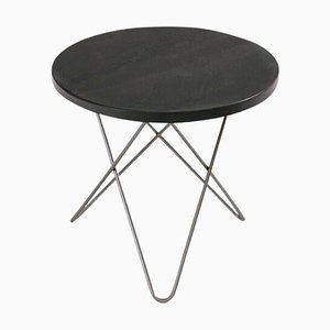 Mini O Tisch aus schwarzem Schiefer & Stahl von OxDenmarq