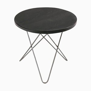 Table Mini O en Acier et Ardoise Noire par OxDenmarq