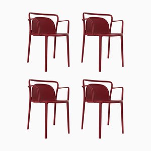 Classe Burgundy Chairs by Mowee, Set of 4