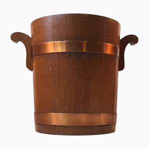 Mid-Century Danish Teak and Copper Champagne Ice Bucket, 1960s