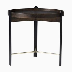 Compose Side Table in Smoked Oak and Brass by Warm Nordic