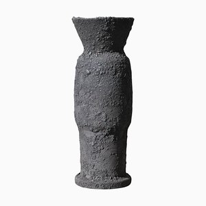 Black Sandstone Vessel Vase by Moïo Studio