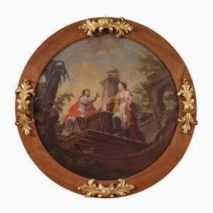 Artiste Italien, Le Christ et la Samaritaine au Puits, 1830, Huile sur Toile, Encadrée