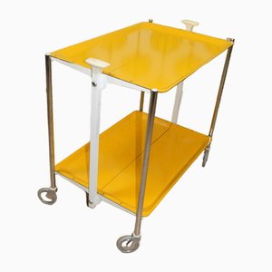 Mesa con carrito de bar en amarillo, 1960