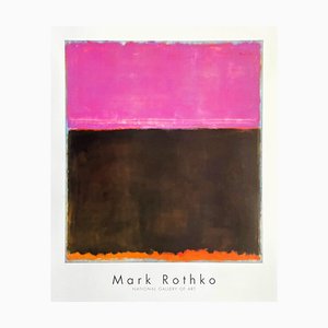 Mark Rothko, póster rosa, negro y naranja, 1953, litografía