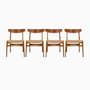 Mid-Century Esszimmerstühle Ch23 von Hans J. Wegner für Carl Hansen & Son, 1960er, 4 . Set