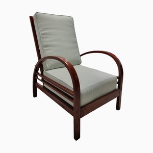 Art Deco Armchair with Adjustable Backrest in the style of Jindřich Halabala