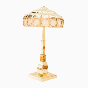 Art Deco Table Lamp with Fabric Inside the Shade, Vienna, 1920s