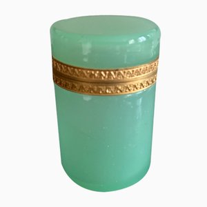 Boîte à Bijoux en Verre de Murano Début du 20ème Siècle en Vert Jade Opulent de Cenedese, Italie