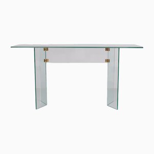 Leon Rose Glass Console Table, France, 1972