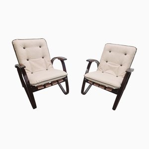 Art Deco Lounge Chairs attributed to Jan Vanek, Former Czechoslovakia, 1920s, Set of 2