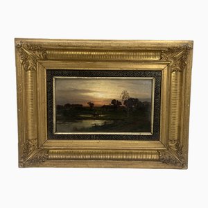 Wilhelm Amberg, Paesaggio, Pittura a olio, XIX secolo, Incorniciato