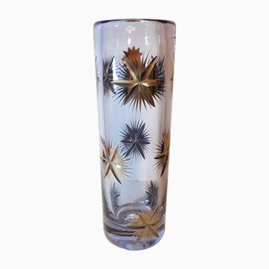 Spanish Carved Glass Vase, 1960s