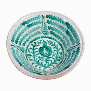 Antique Fajalauza Glazed Terracotta Ceramic Lebrillo Bowl, Spain
