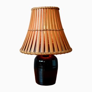 Lampe en Céramique Noire, 1940s