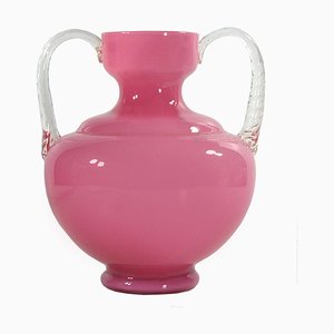 Rosa italienische Vase von Empoli, 1960er.