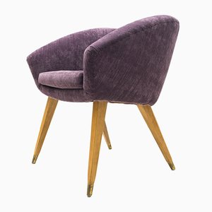 Mid-Century French Purple Cocktail Chair, 1950s