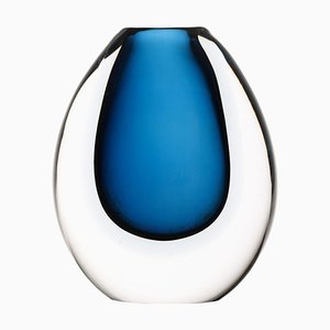 Vaso in vetro blu scuro attribuito a Vicke Lindstrand, anni '60