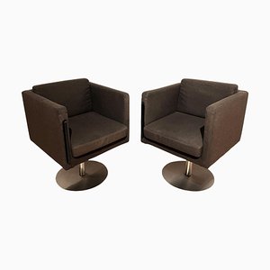 Dutch Cubic Swivel Chairs with Tableau by Lensvelt, 2001, Set of 2