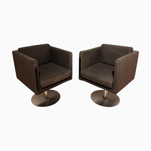 Set of Dutch Cubic Swivel Chairs with Tableau by Lensvelt, 2001